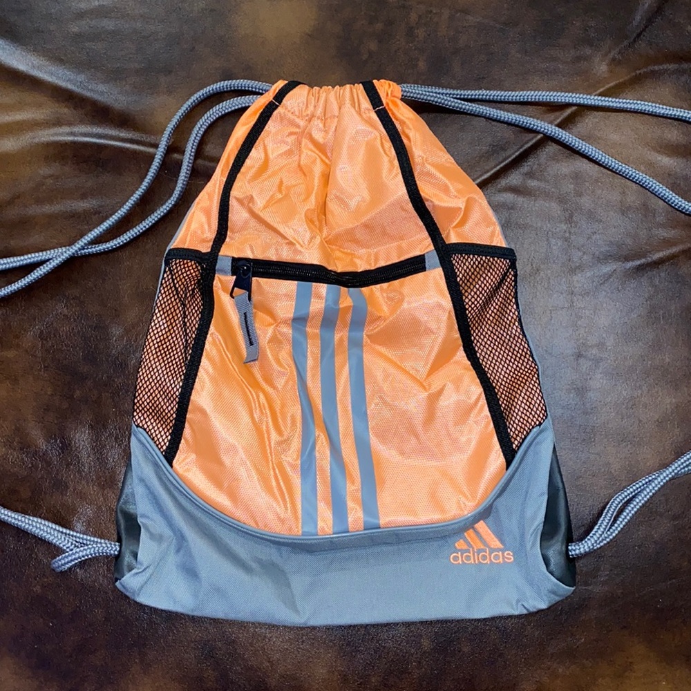 🌵Adidas drawstring peach colored bag! - Picture 1 of 7